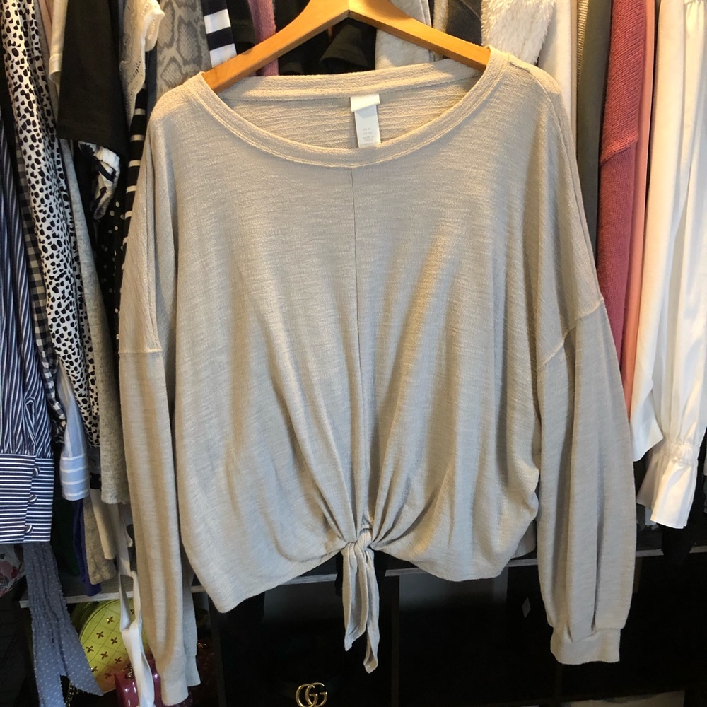 XL Tan Knotted Top
